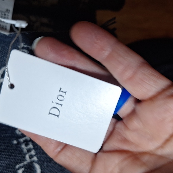 NWT Christian Dior 35x180 CM blue marine scarf. With tassle - Picture 5 of 8